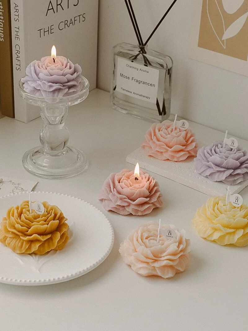 Peony Flower Candle